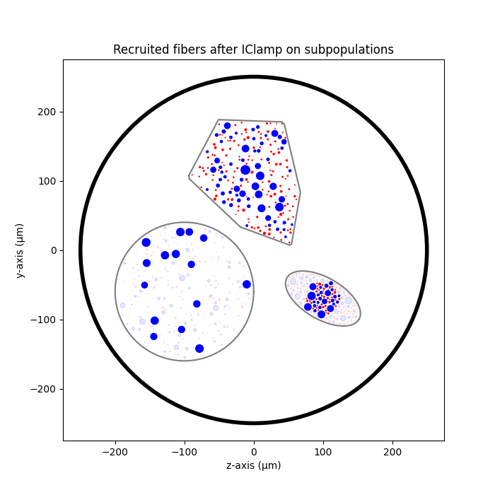 Recruited fibers after IClamp on subpopulations